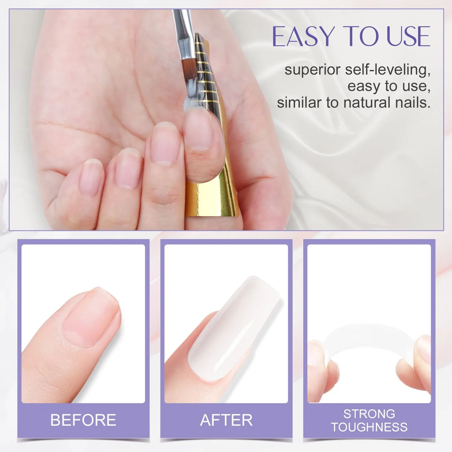 Saviland Builder Gel Unghie Bianco extension resistente
