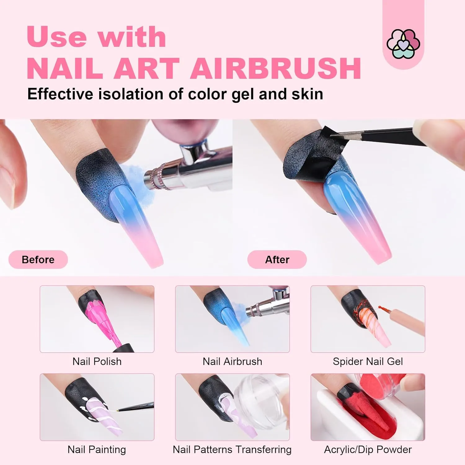 Saviland Nail Polish Protector protettori unghie 100 pezzi anti-UV