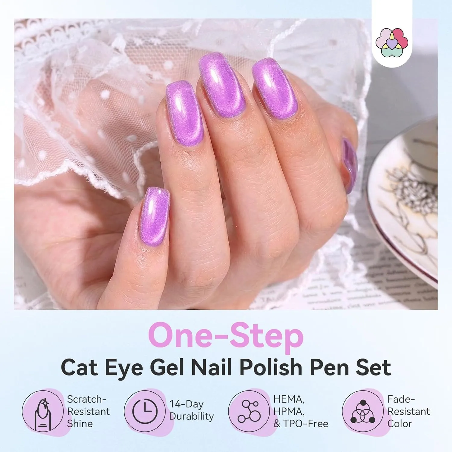 Saviland Neon Cat Eye penna smalto gel magnetico 6 colori