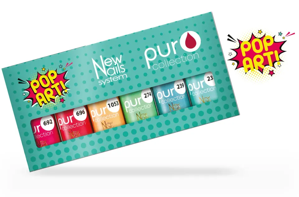 New Nails System Popart set 6 smalti colorati UV/LED