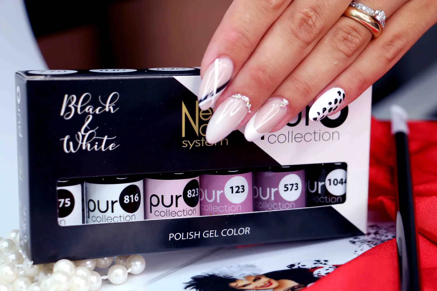 New Nails System Black & White Set 6 Smalti Semipermanenti Grafici