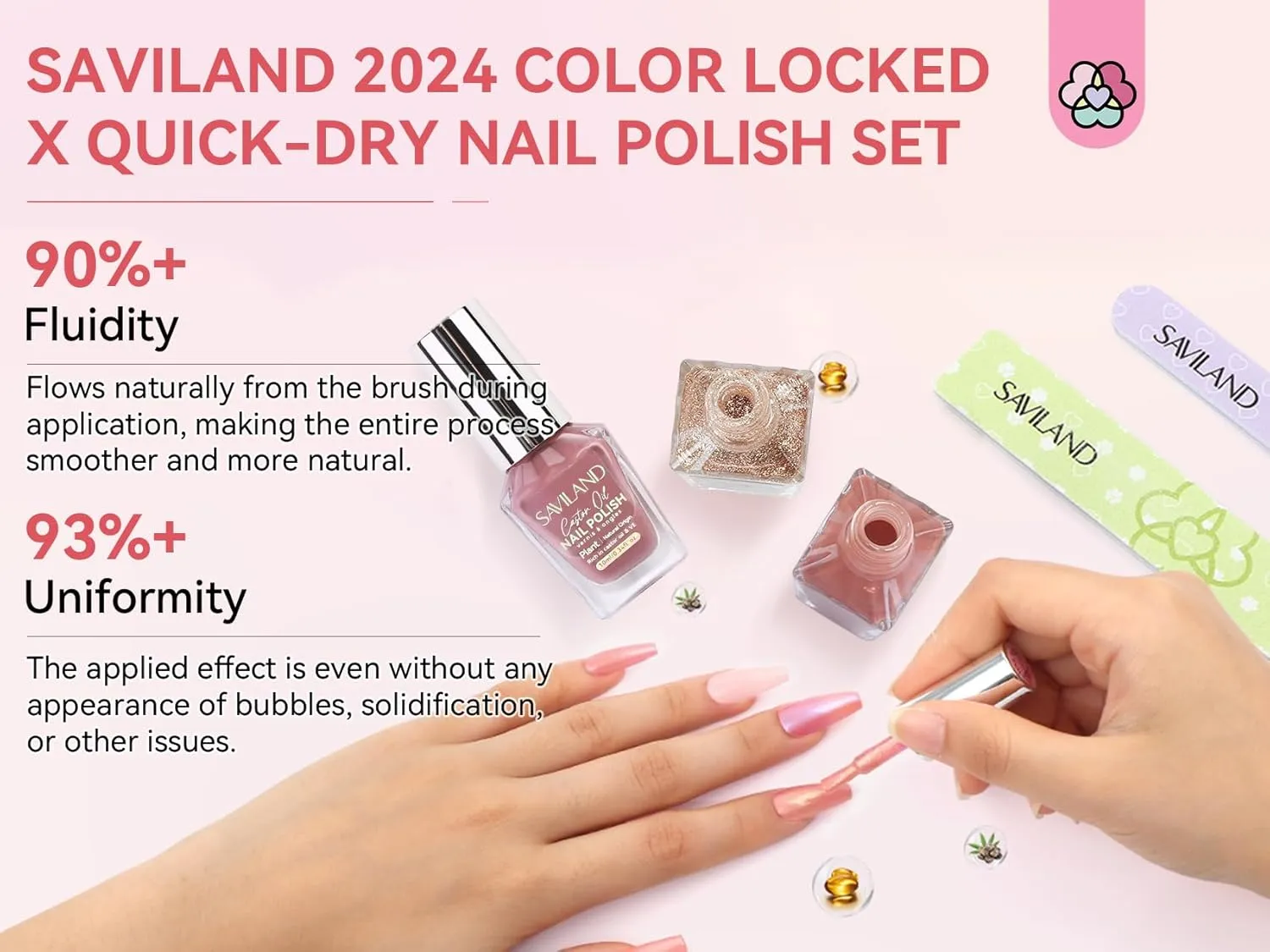 Saviland Sheer Smalto Nude 6pz Asciugatura Rapida