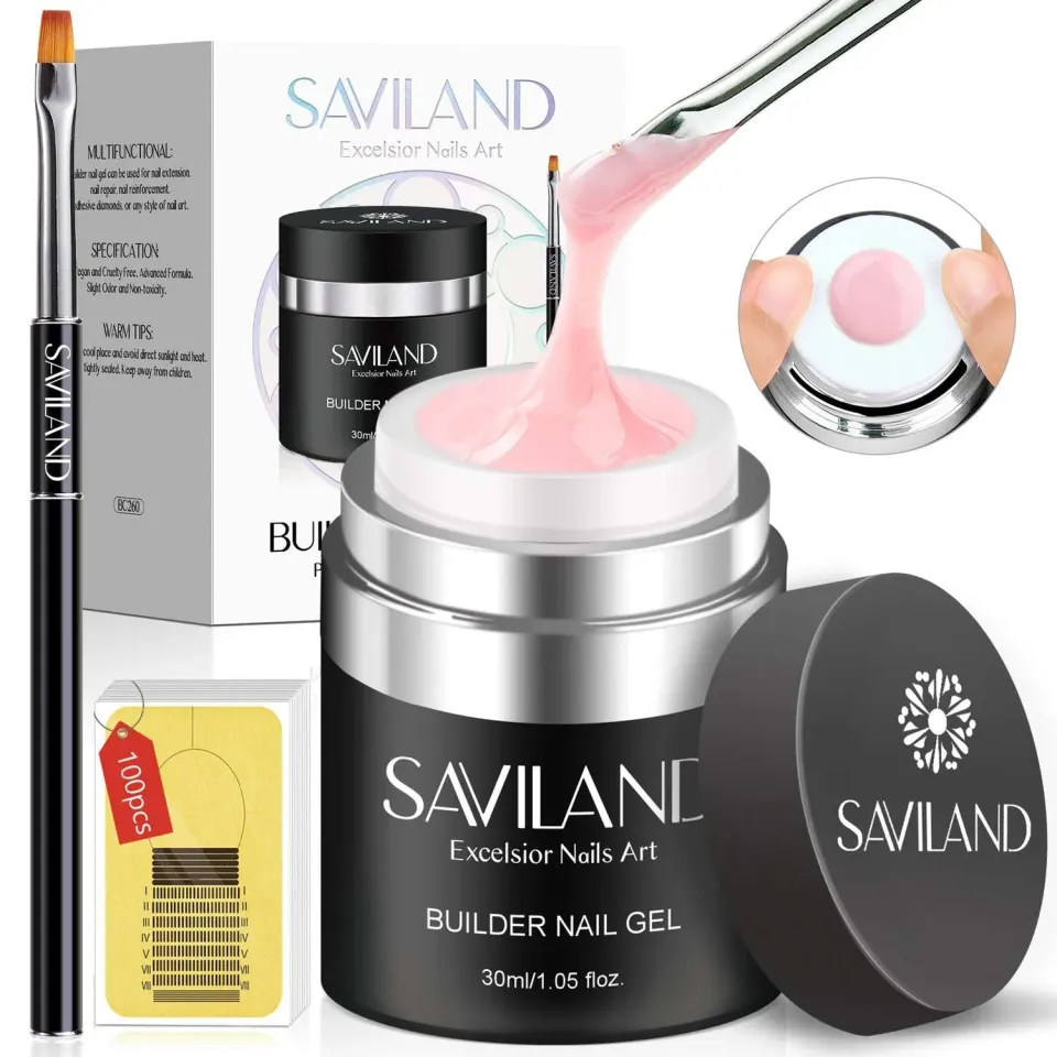 Saviland Builder Gel Kit Trasparente 30ml Allungamento Resistente
