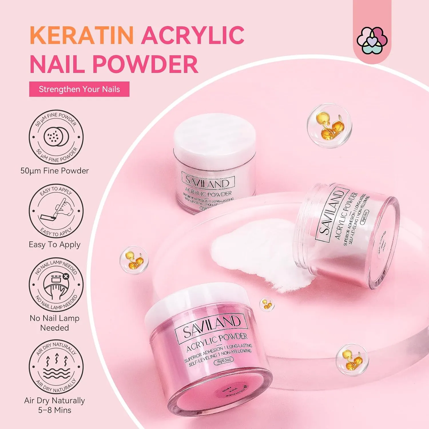 Saviland kit acrilico unghie con fresa e lampada
