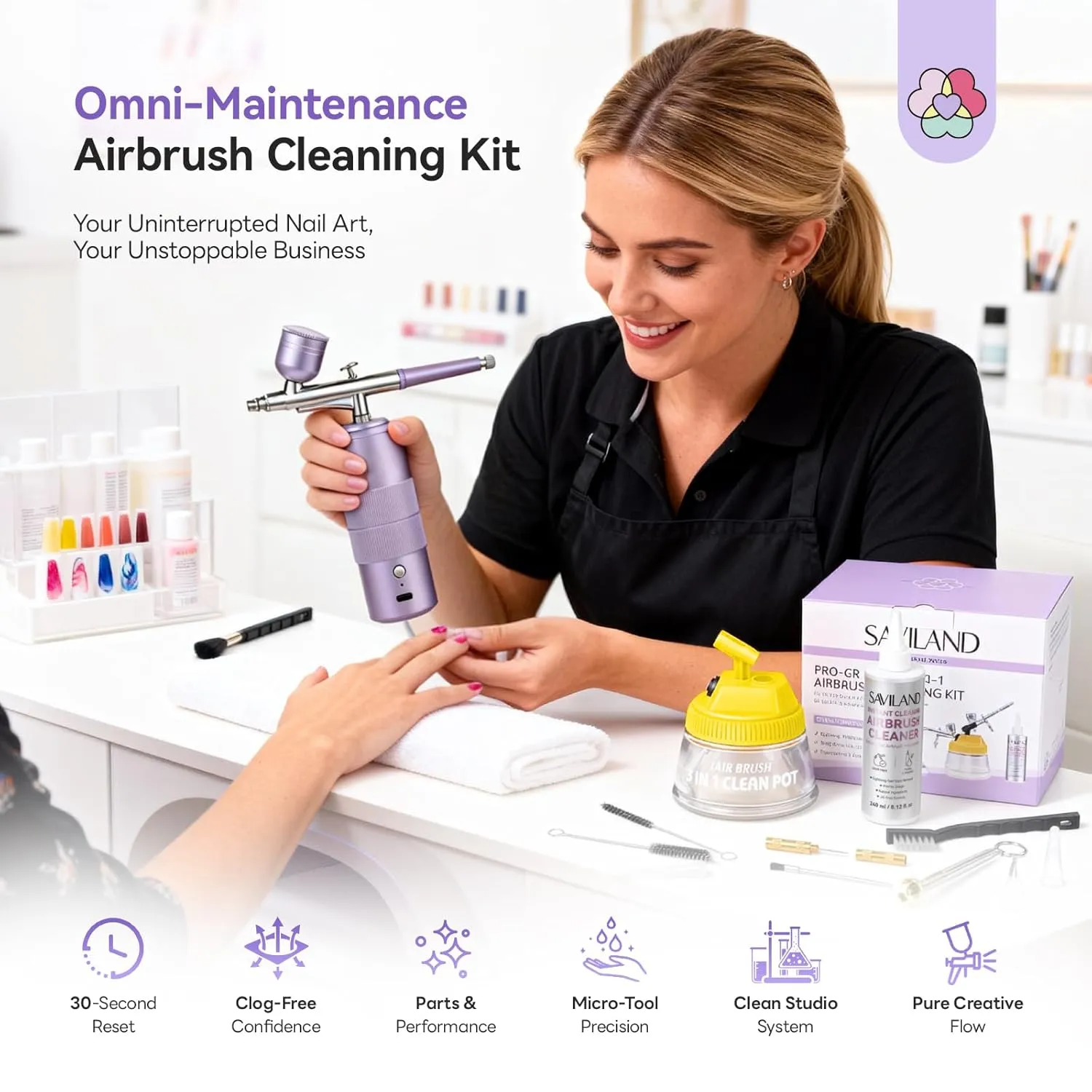 Saviland Cleaner kit pulizia aerografo inodore bassa