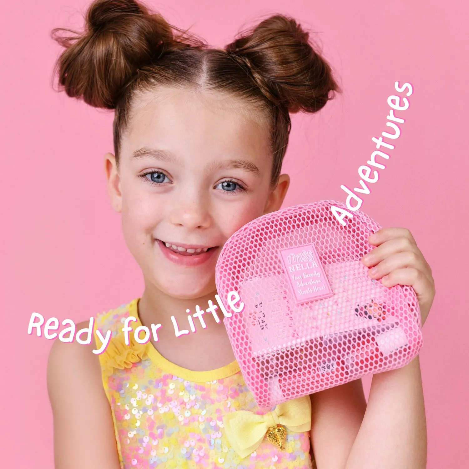 Miss Nella Mesh trousse rosa traforata