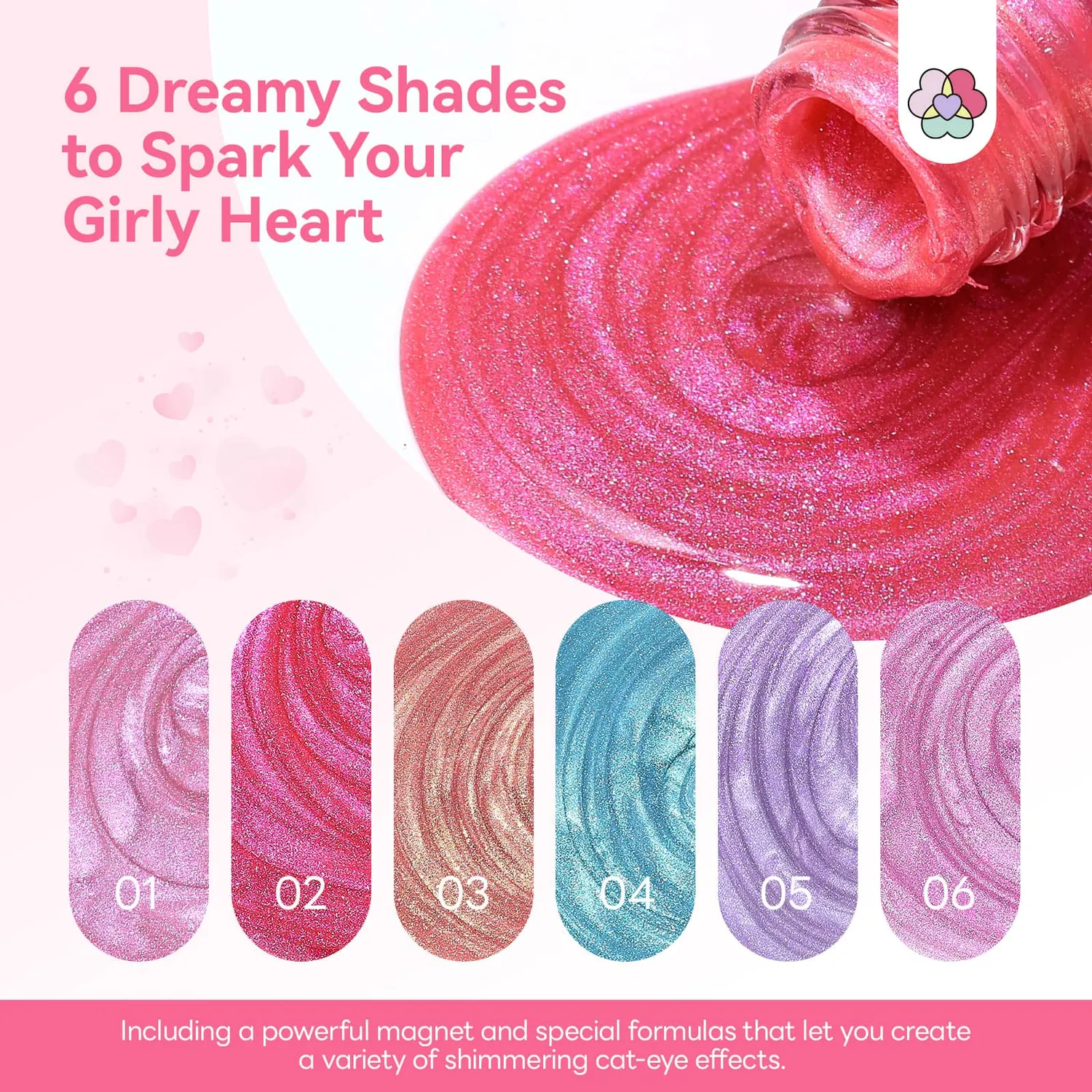 Saviland Cat Eye smalto magnetico 6 colori effetto magnetico