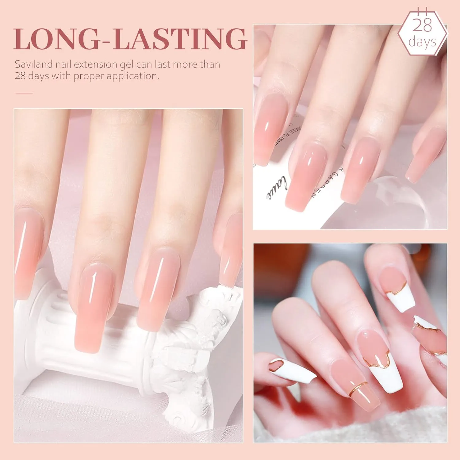 Saviland Nude Builder Gel kit ricostruzione rosa 30 ml