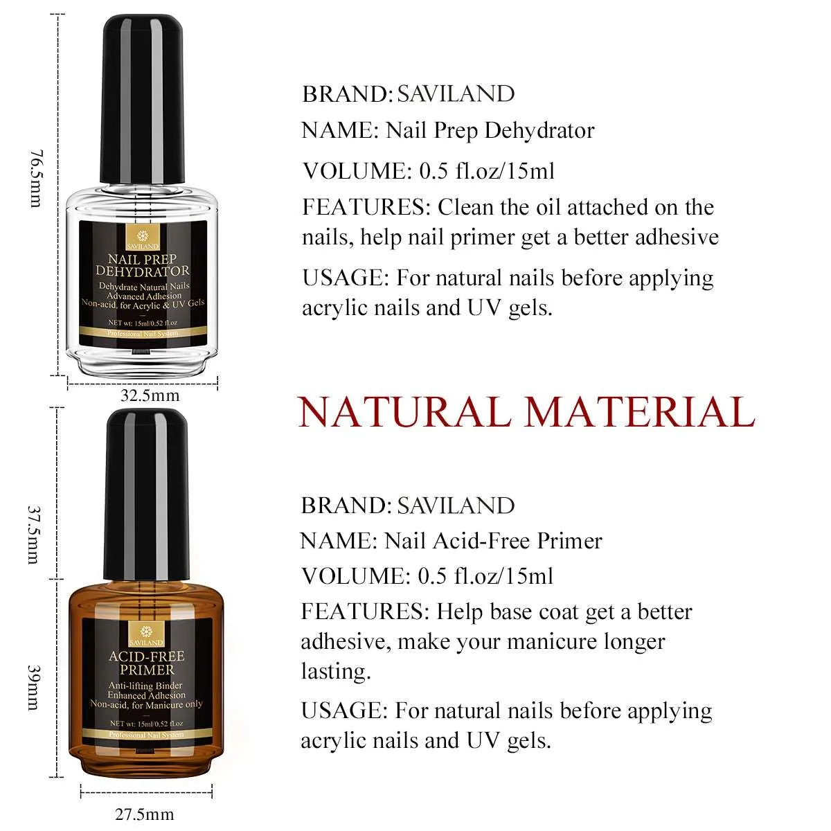 Saviland Nail Prep dehydrator primer 15ml lunga durata