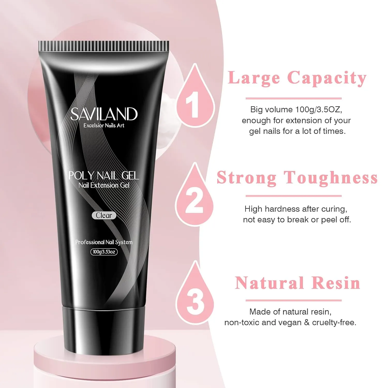 Saviland Polygel Clear 100g extension colore pieno