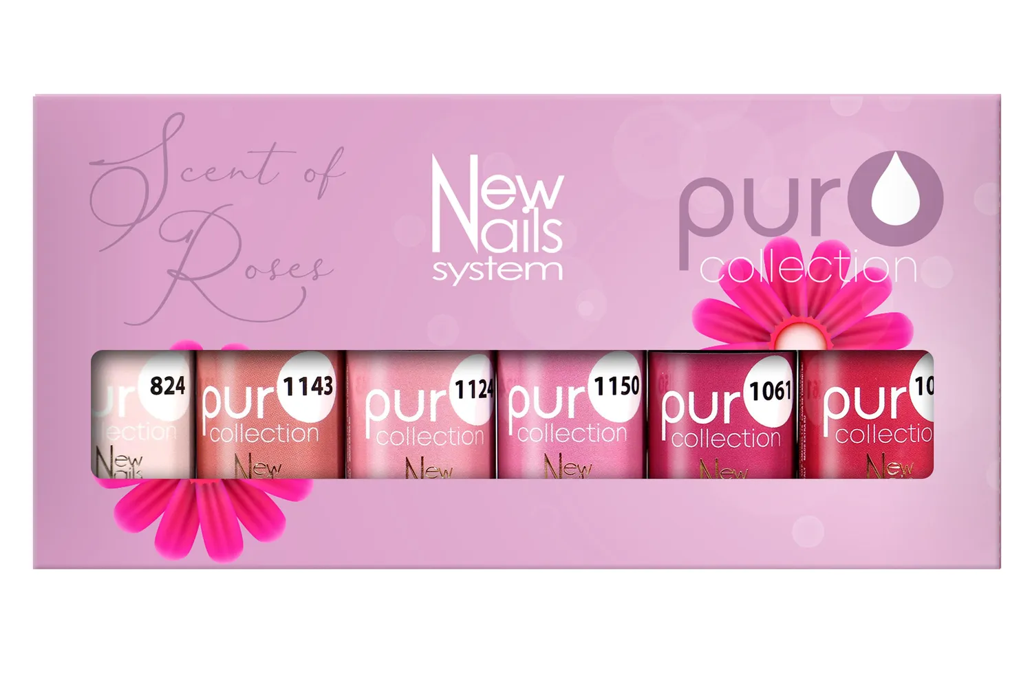 New Nails System Scent of Roses set 6 smalti semipermanenti rosa