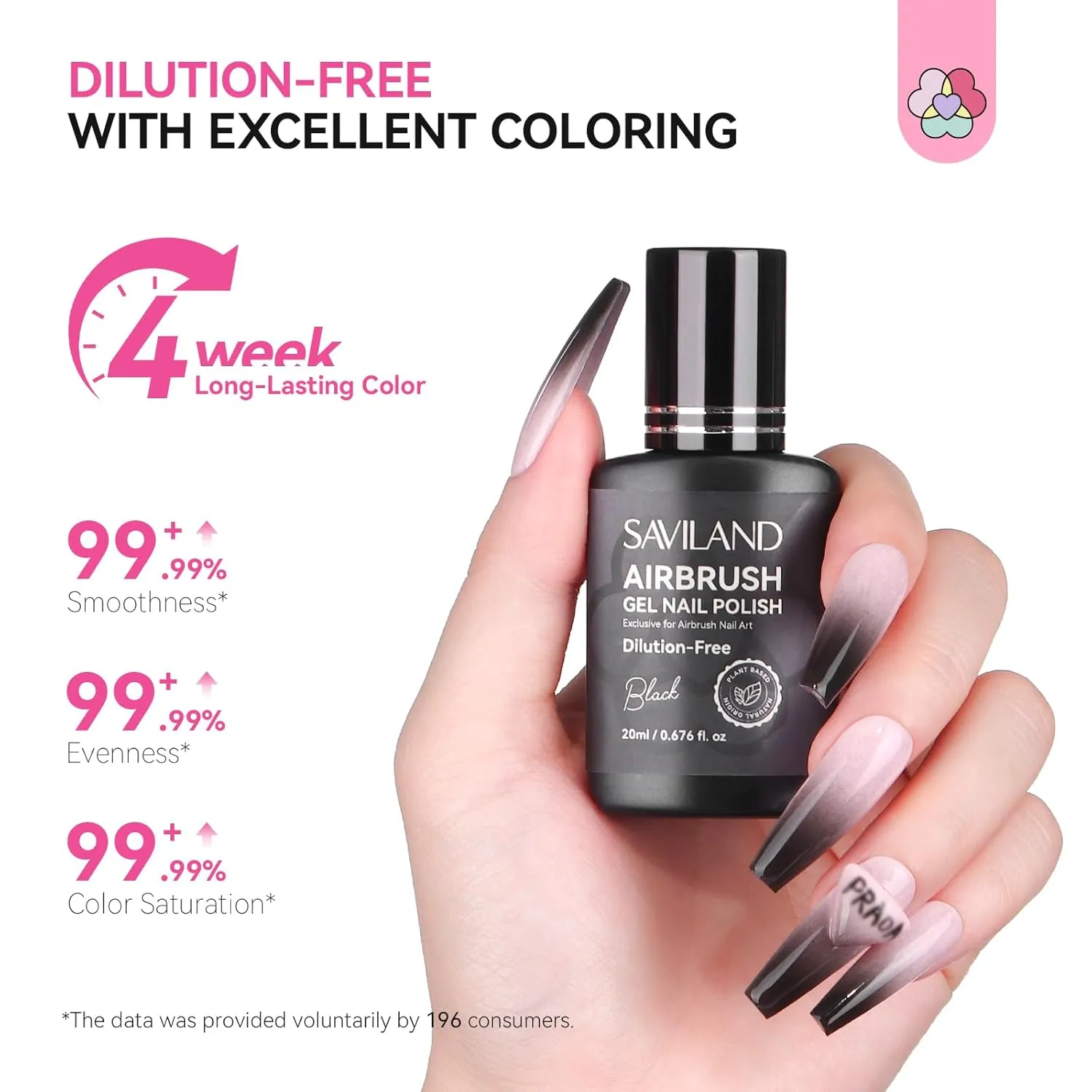 Saviland Airbrush Smalto Gel Nero Coprente