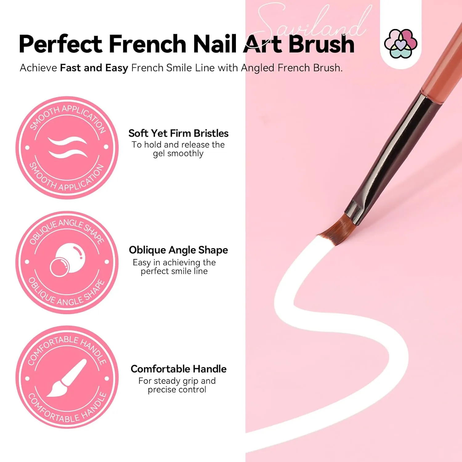 Saviland Kit French Manicure Smalto Gel con Lampada e Sticker