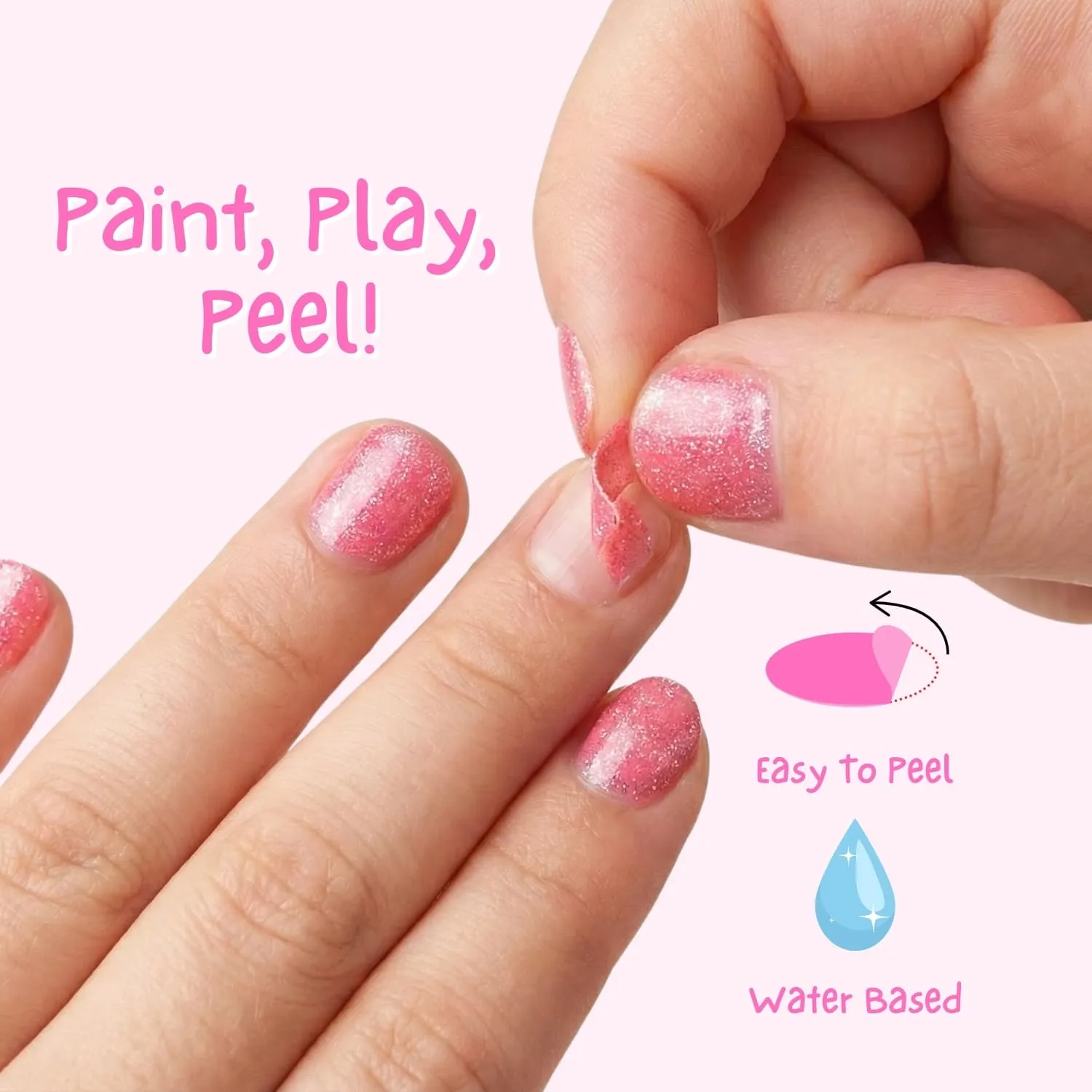 Miss Nella Tickle Me Pink smalto rosa shimmer peel off