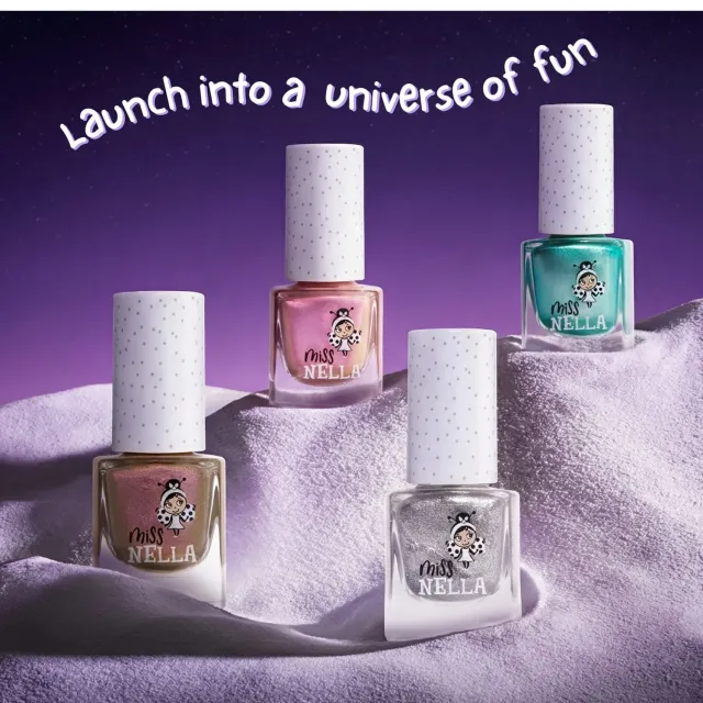 Miss Nella Space 4 Pack smalti bambina peel-off