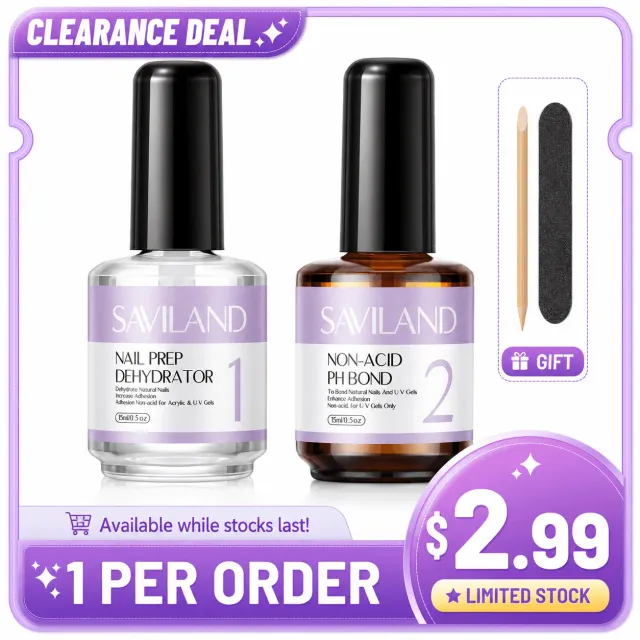 Saviland dehydrator primer unghie acid-free set 2 pezzi
