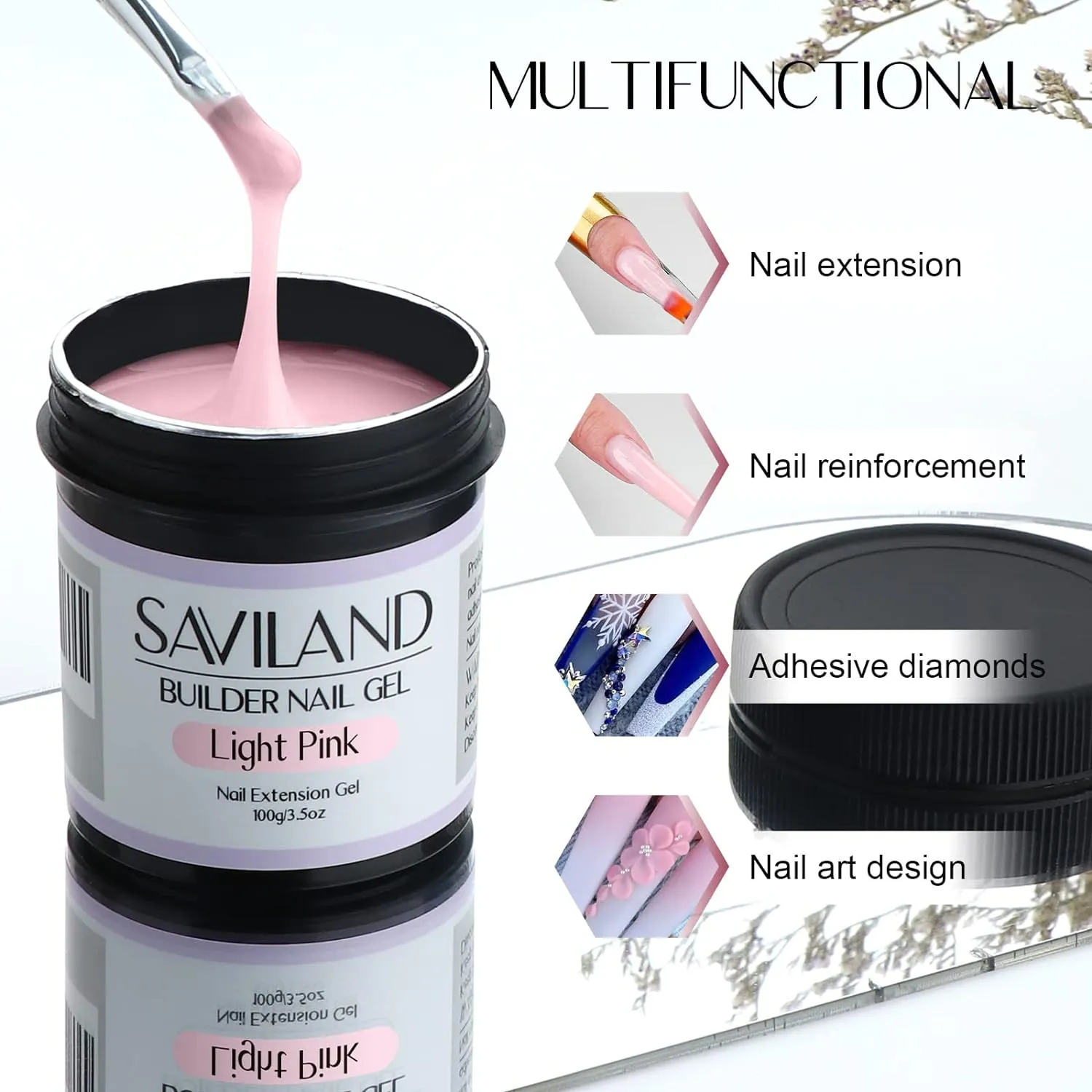 Saviland Builder Gel Unghie Rosa Chiaro 100g Ricostruzione