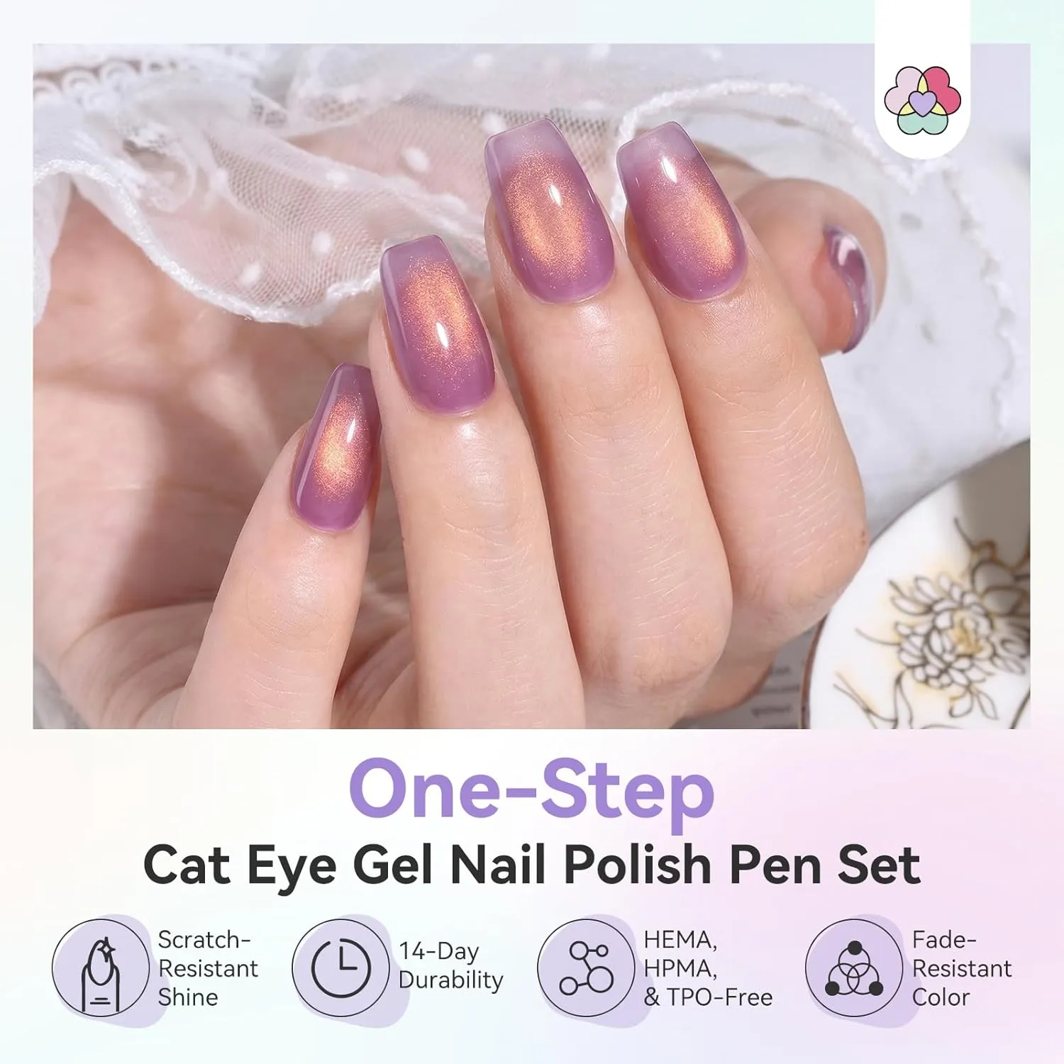 Saviland Cat Eye penna smalto gel magnetica 3in1 glitter