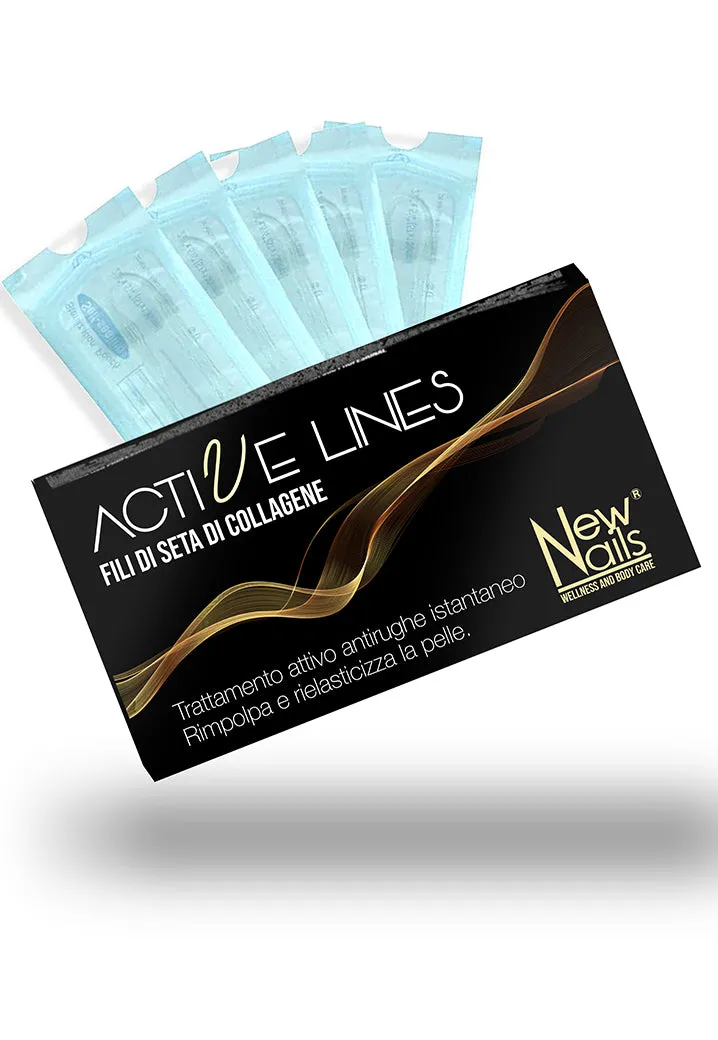 New Nails System Activelines Fili di Seta Collagene Trattamento Viso 12 Fili