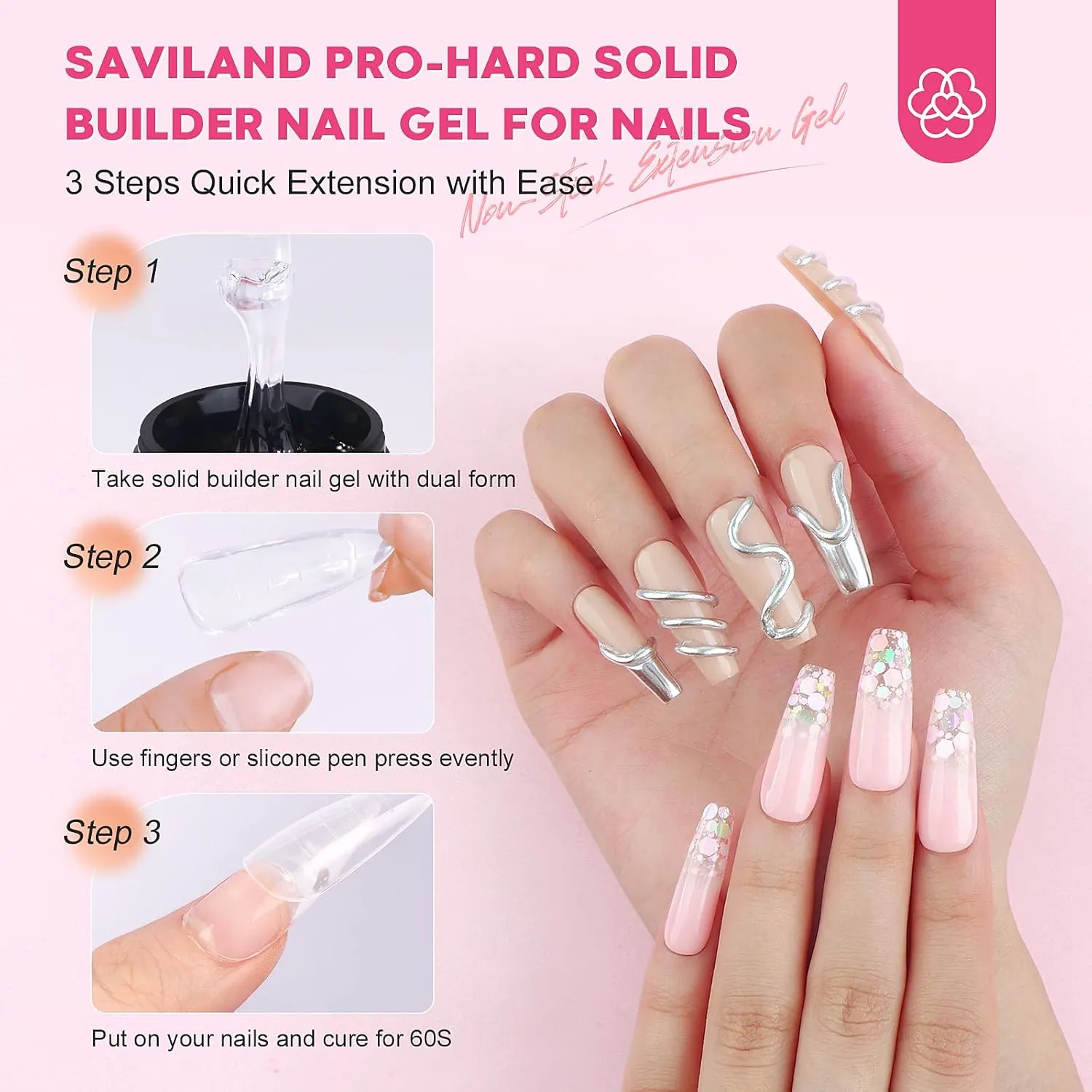 Saviland Pro-Hard Kit Builder Gel Solido 15ml + Lampada
