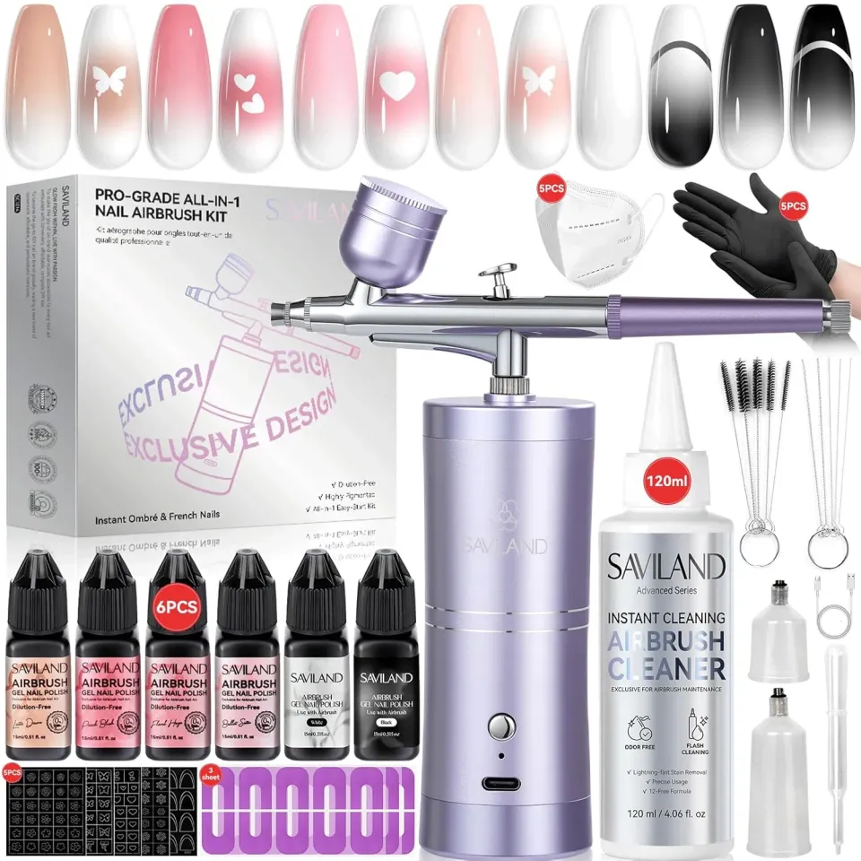 Saviland 7 in 1 kit aerografo unghie ombré