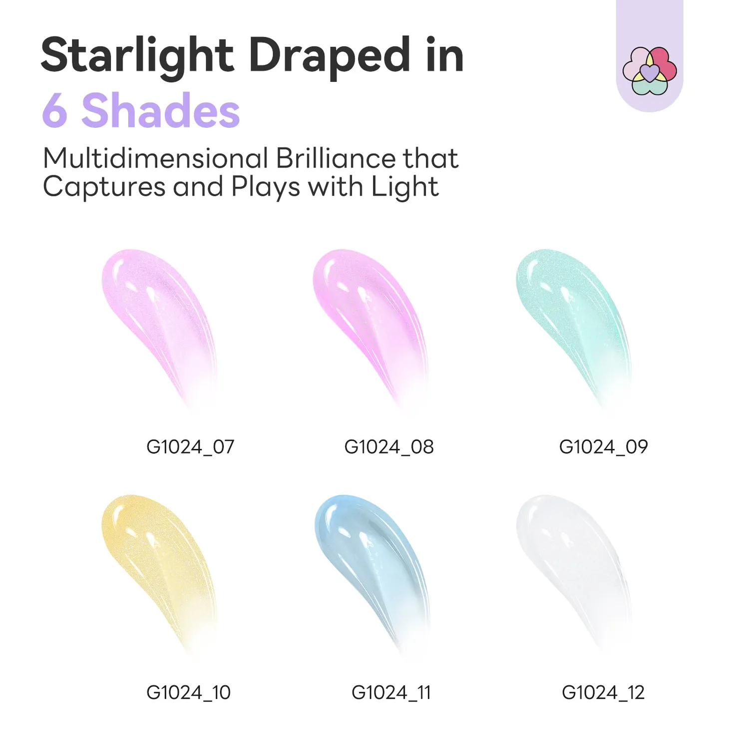 Saviland Pastel Shimmer kit polygel 6 colori shimmer