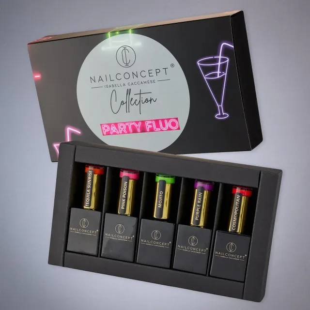 Nail Concept Party Fluo Collection kit 5 smalti colori fluo