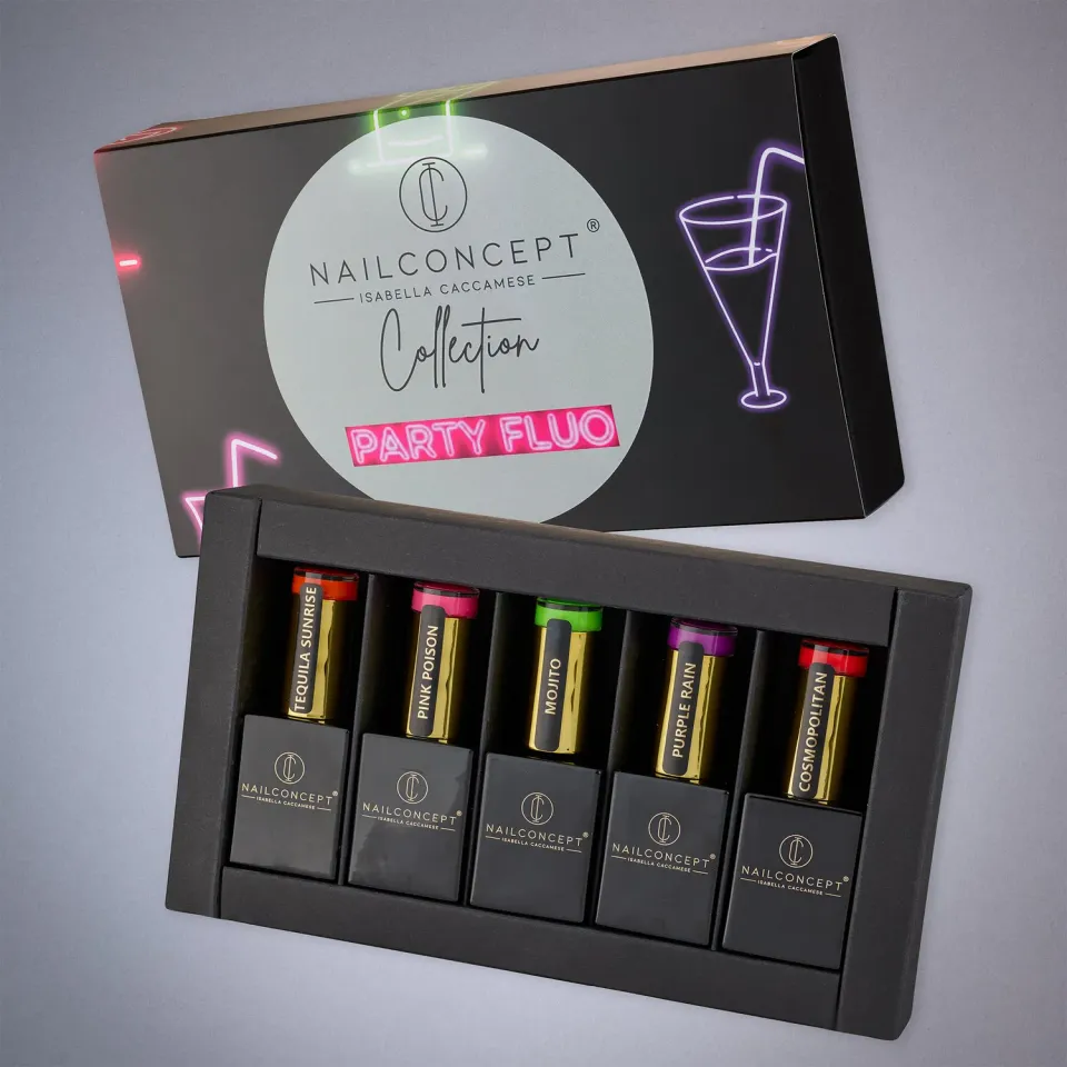 Nail Concept Party Fluo Collection kit 5 smalti colori fluo