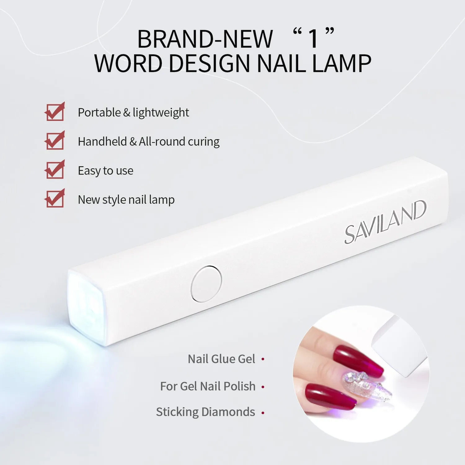 Saviland JZ-1 Mini Lampada UV LED Unghie Portatile 3W