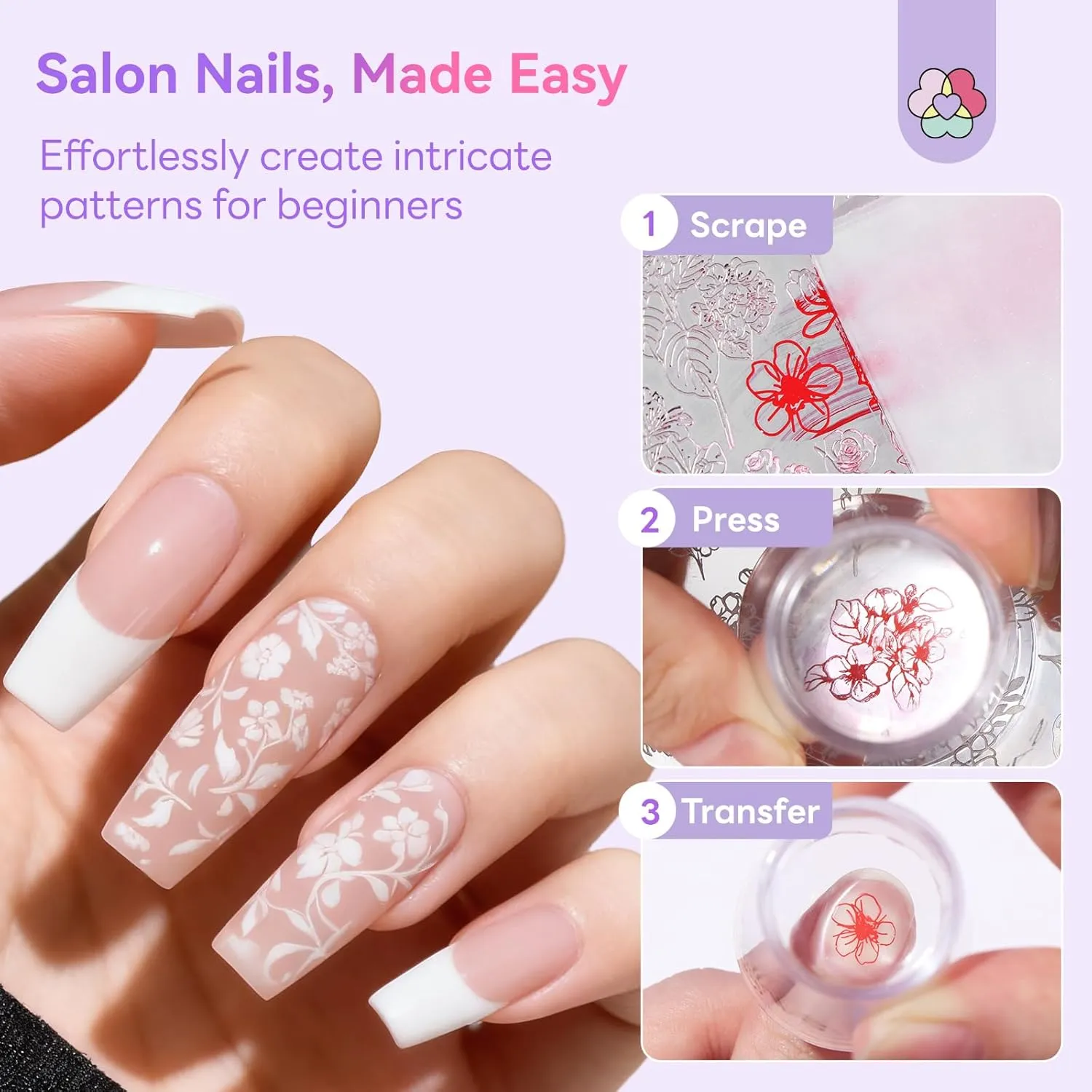 Saviland Stamping Kit 6 Smalti Gel + Timbro french