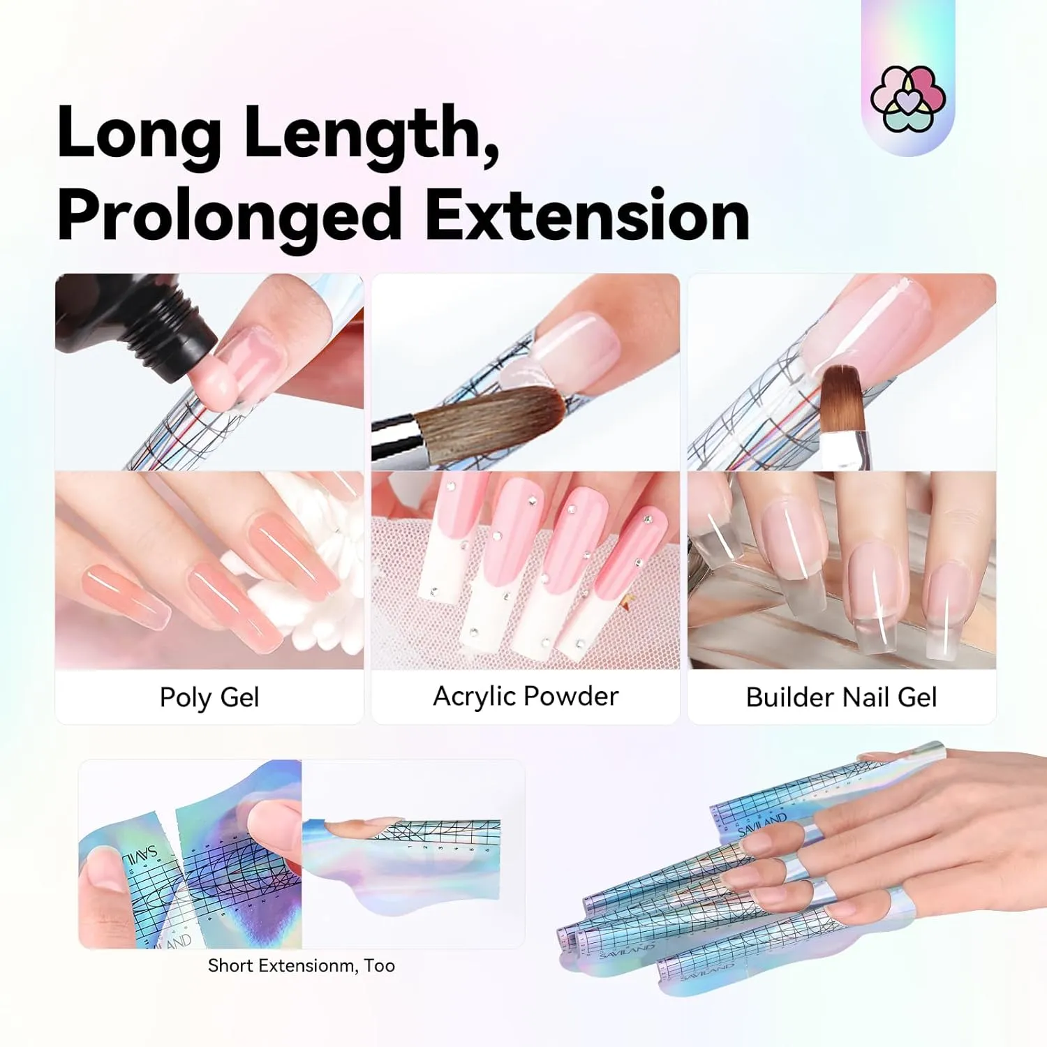 Saviland Extra Long Nail Forms cartine unghie extra lunghe