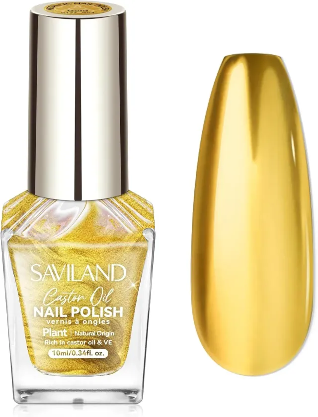 Saviland Smalto Metallizzato Oro Specchio Asciugatura Rapida