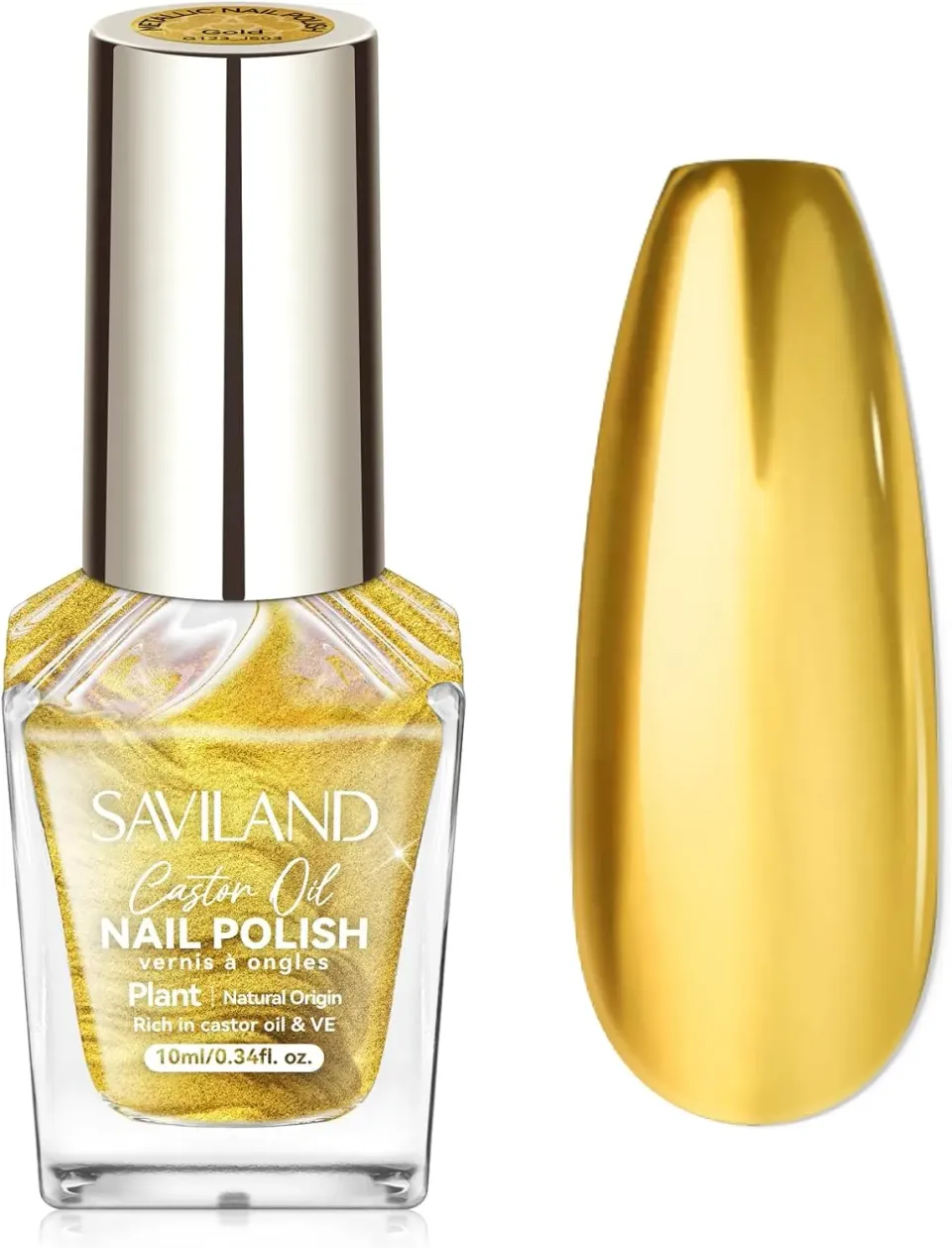 Saviland Smalto Metallizzato Oro Specchio Asciugatura Rapida