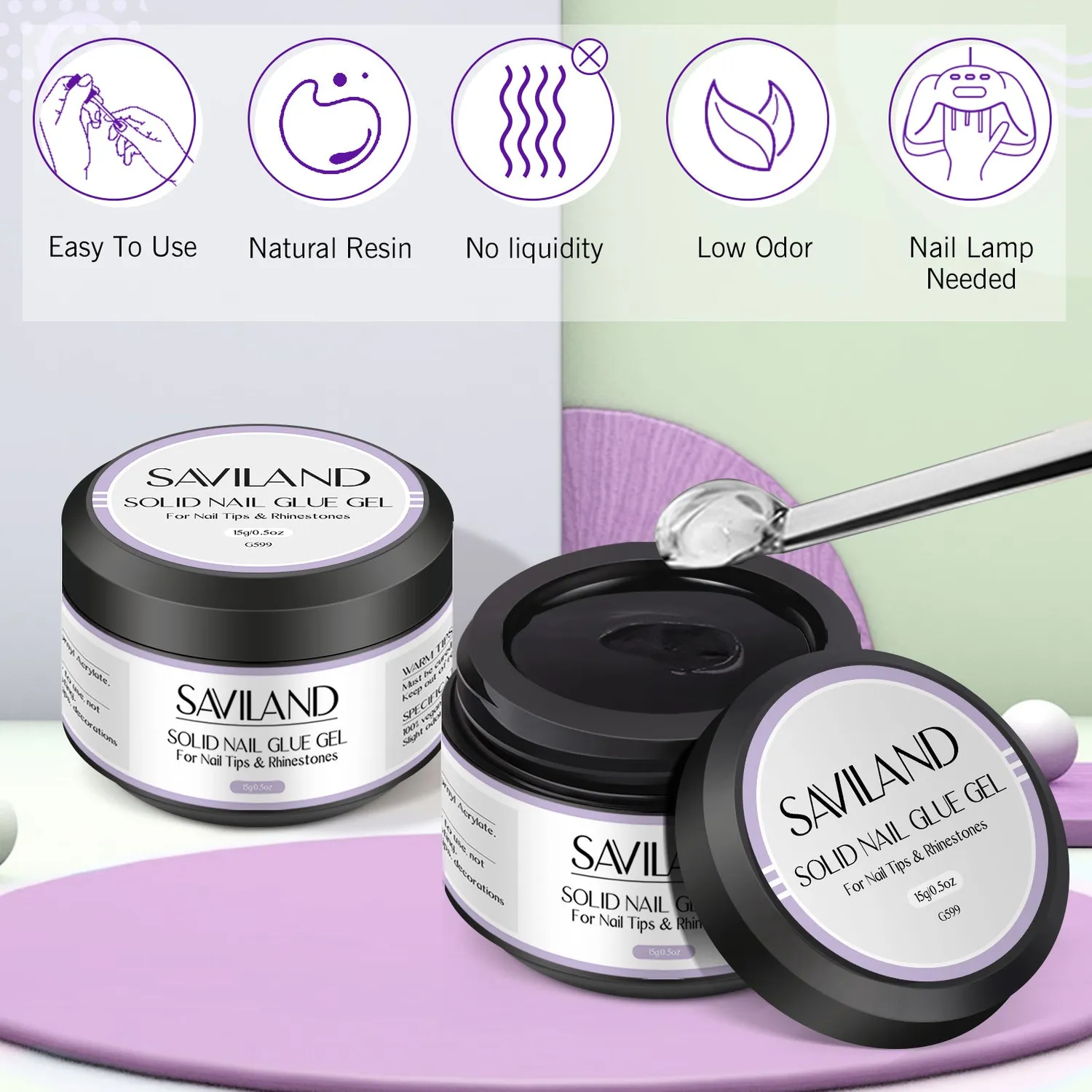 Saviland colla unghie gel solido press-on forte
