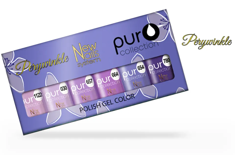 New Nails System Peryvinkle set 6 smalti viola coprenti