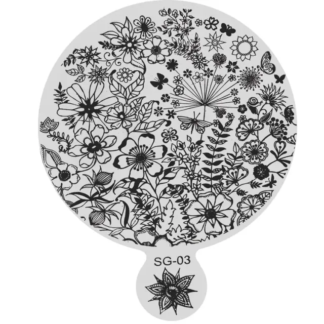 New Nails System Stamping Plate 03 piastra nail art incisa