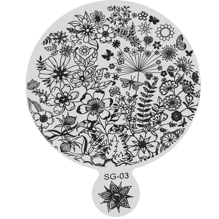 New Nails System Stamping Plate 03 piastra nail art incisa