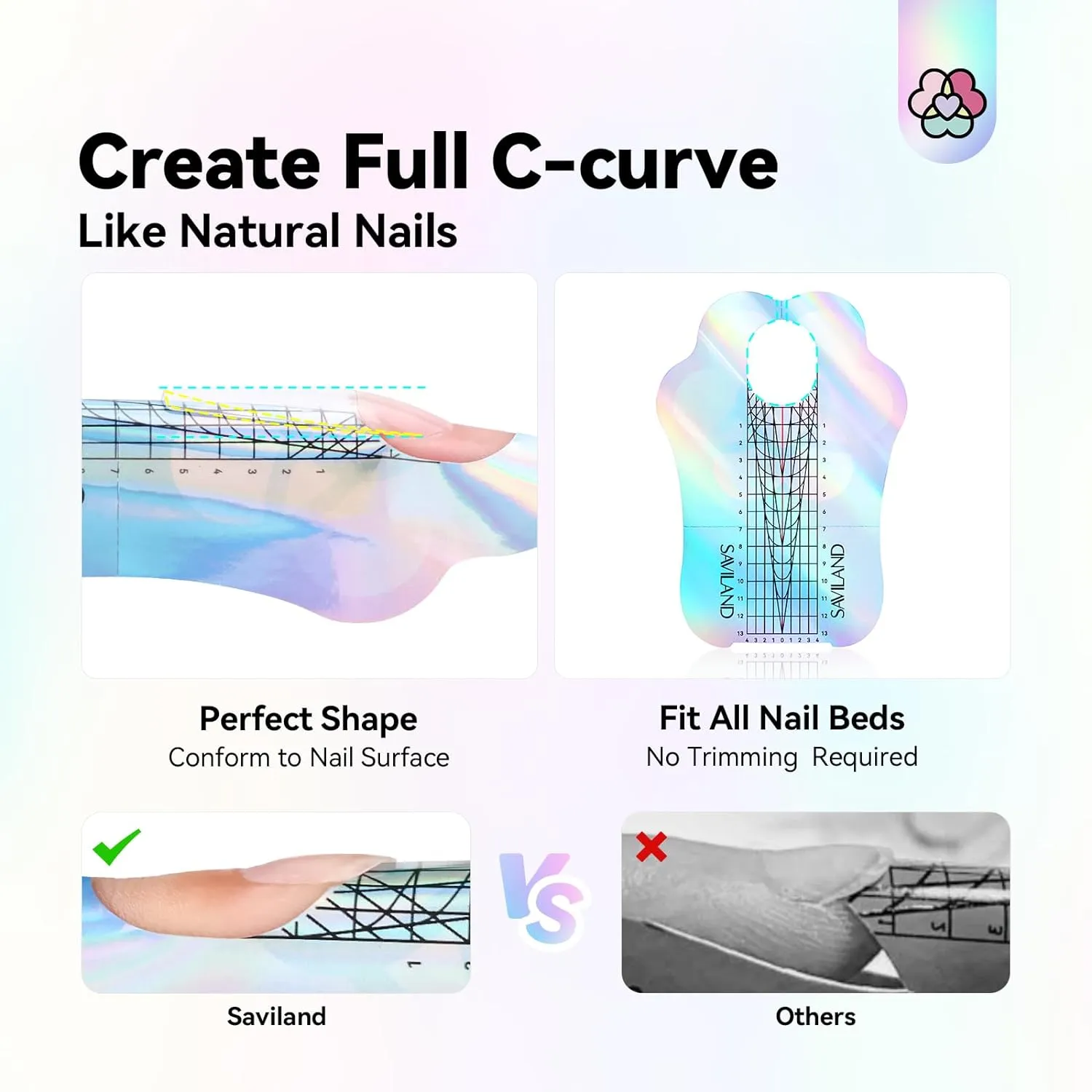 Saviland Extra Long Nail Forms cartine unghie extra lunghe