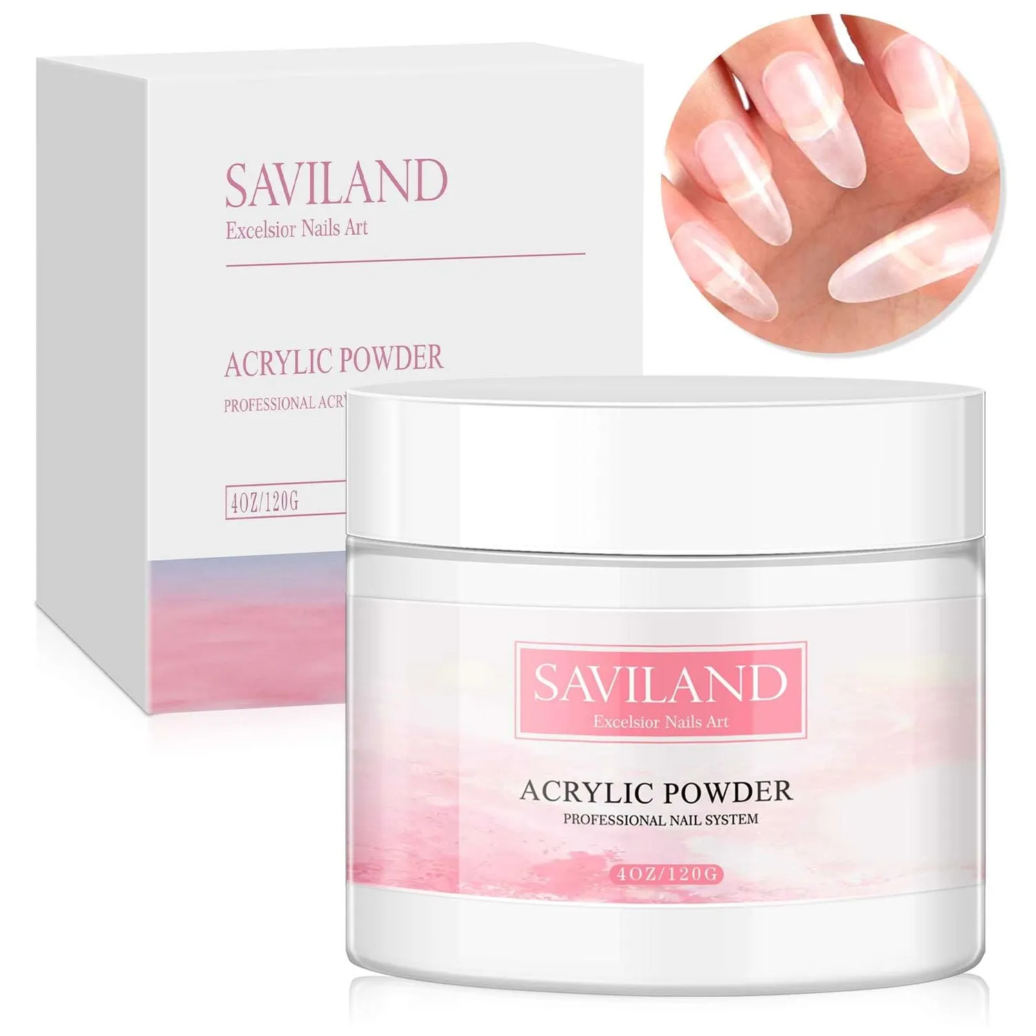 Saviland Polvere Acrilica trasparente clear 120g lunga durata