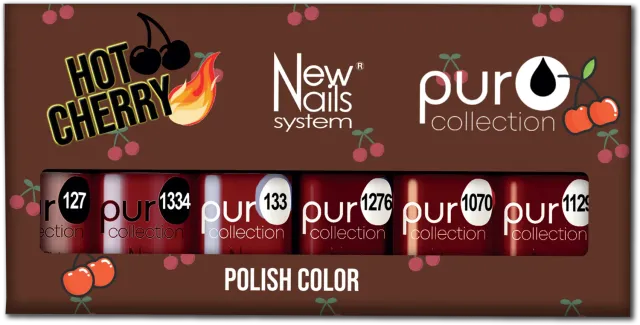 New Nails System Hot Cherry smalto semipermanente set 6 rossi UV LED