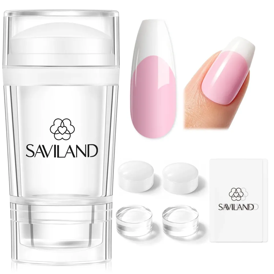 Saviland French Tip timbro unghie silicone 7 pezzi