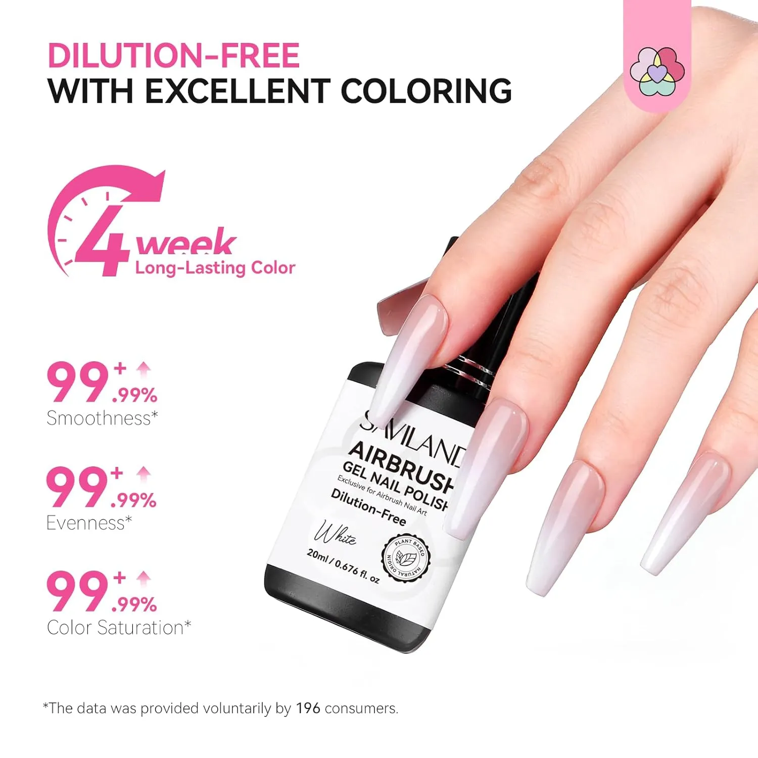Saviland smalto gel airbrush bianco french e ombre