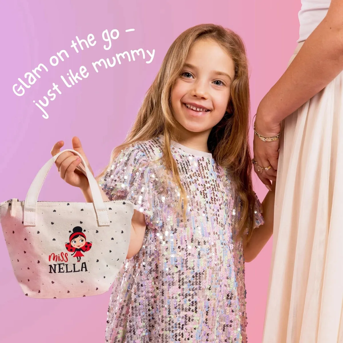Miss Nella Sweetheart Tote set trucco bambina in borsa cotone