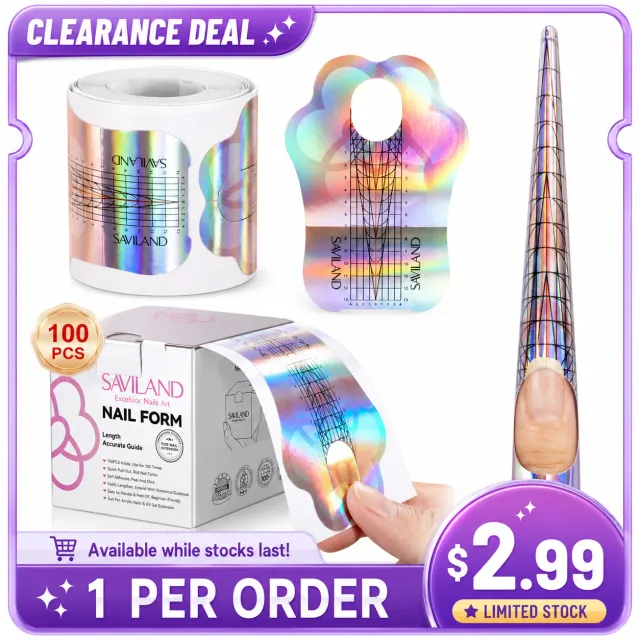 Saviland Extra Long Nail Forms cartine unghie extra lunghe