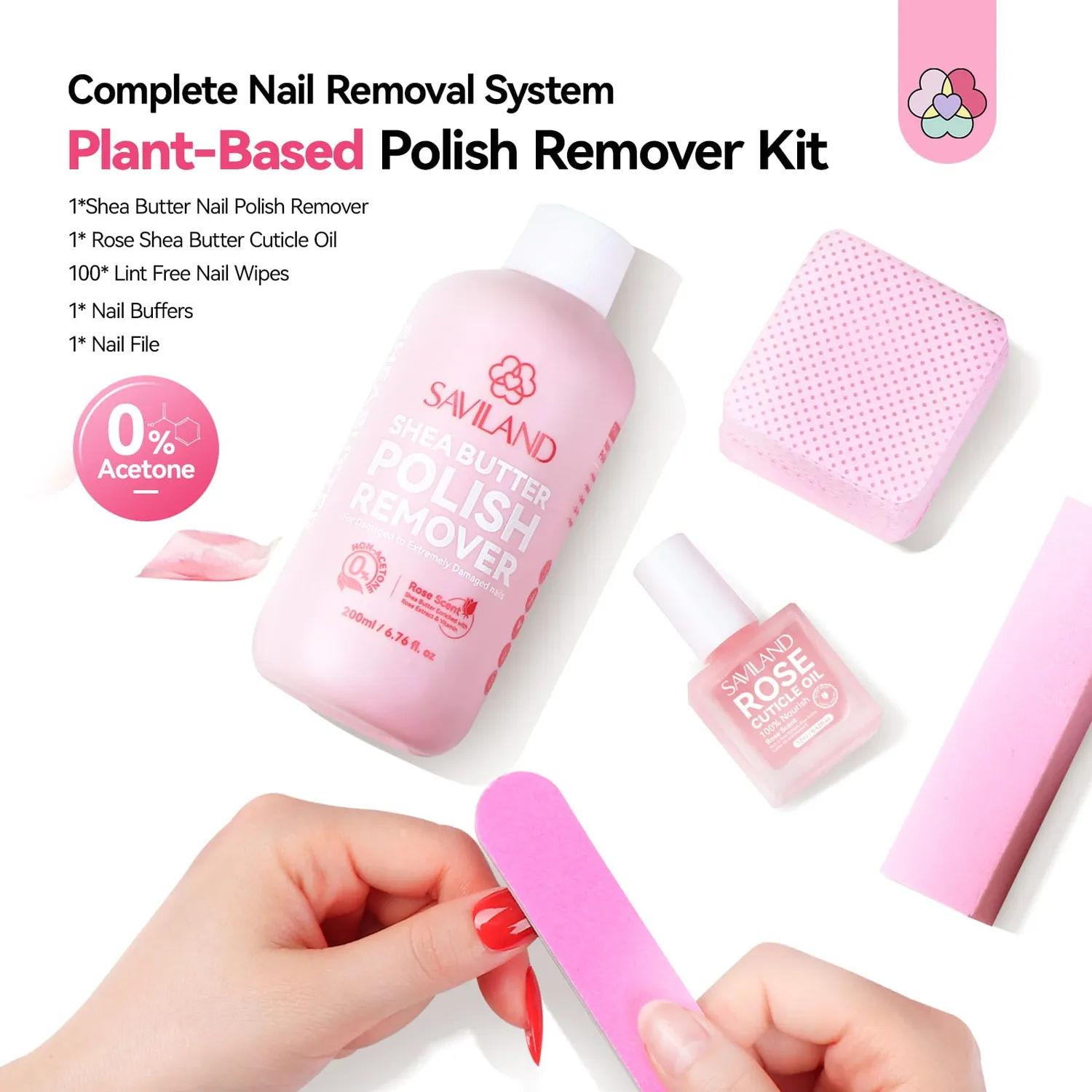 Saviland Kit Solvente Unghie senza Acetone 200 ml karité