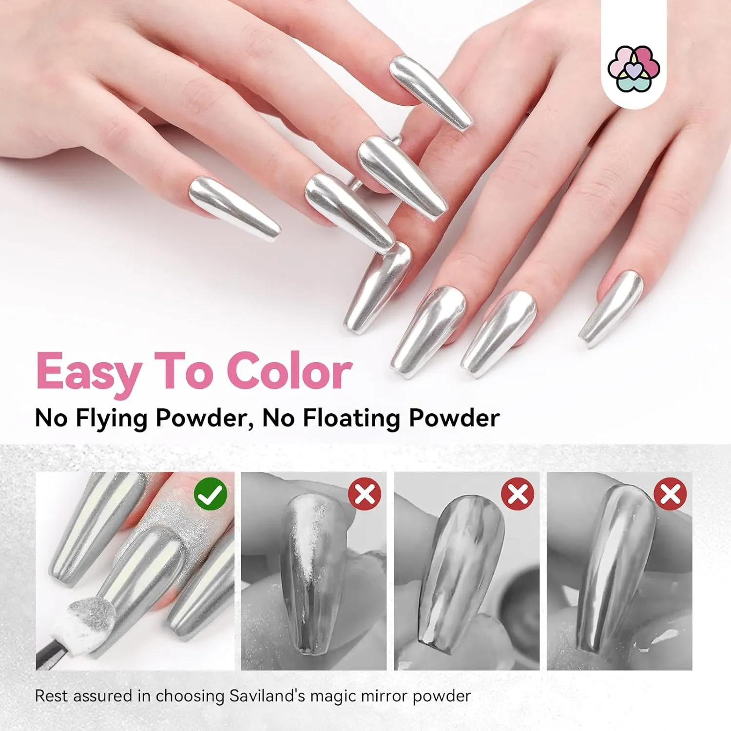 Saviland Silver Chrome Polvere Cromata Specchio 1g Argento