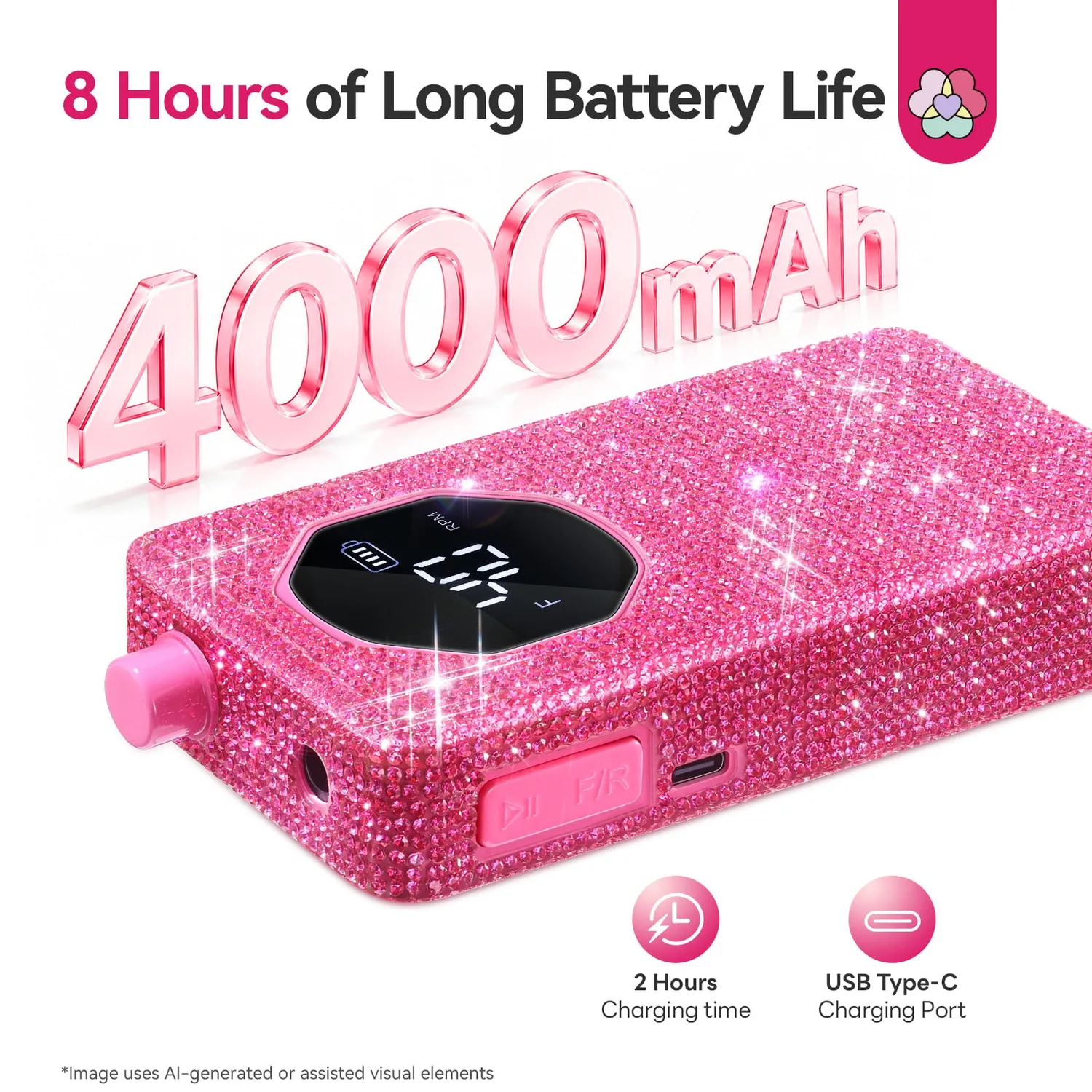 Saviland Barbie Pink Fresa Unghie 40000RPM display HD