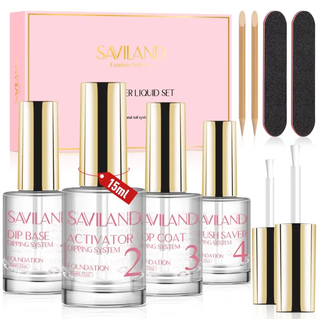Saviland Set Liquidi Dip Powder 10 Pezzi 15 ml Senza Lampada