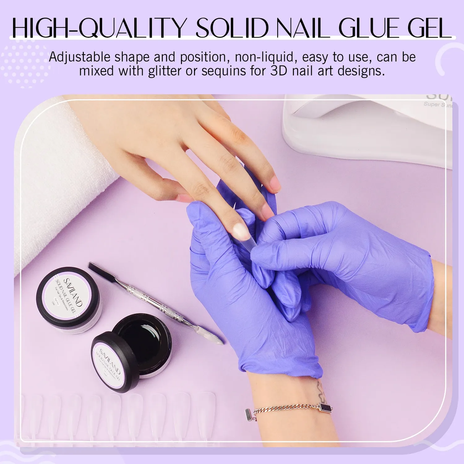 Saviland colla unghie gel solido press-on forte