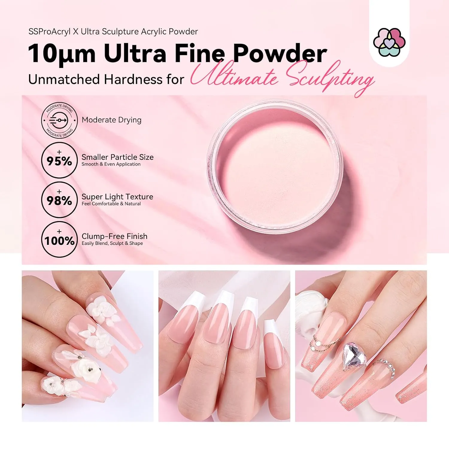 Saviland SSProAcryl X Polvere Acrilica Rosa 150 g dura